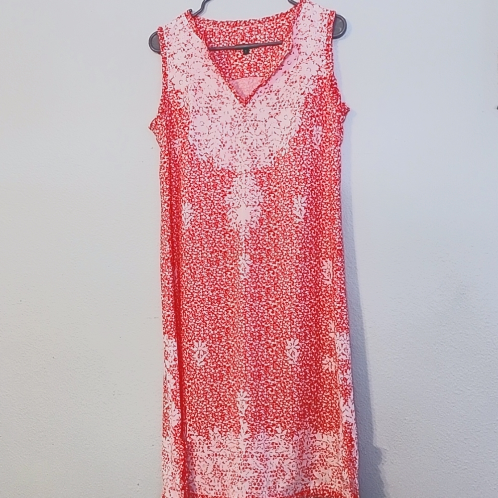 Womens small red with white floral sundress